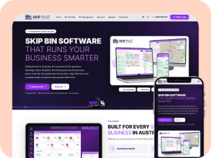 Skip Pilot skip bin software website on desktop and phone