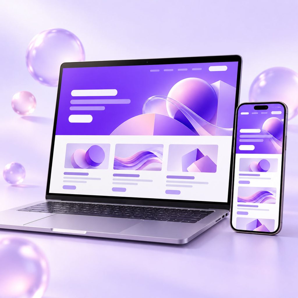 Responsive website design on laptop and phone by Web Development Experts