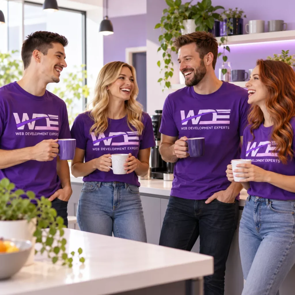 Web Development Experts team on a coffee break in the studio