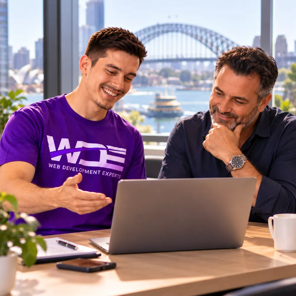 Web Development Experts consultant meeting a Sydney business owner about custom software