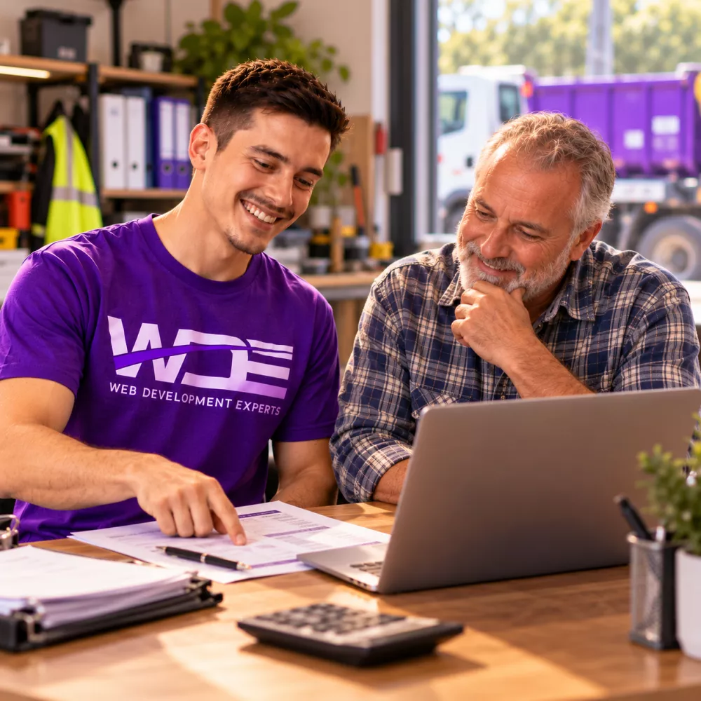 Web Development Experts consultant explaining a website quote to a business owner